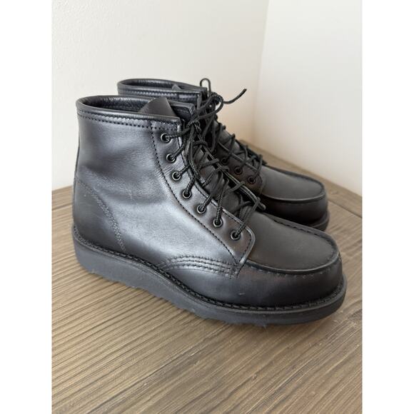 Red Wing Women's Short Boot Classic Moc Black Boundary Leather USA Sz 5.5 - Picture 1 of 9